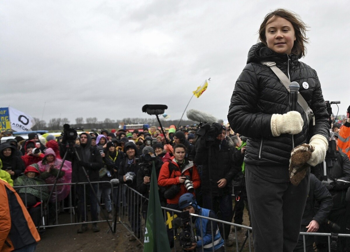 Švédska klimatická aktivistka Greta Thunbergová navštívila Lützerath, aby podporila protestujúcich
