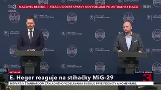 TB premiéra E. Hegera a ministra obrany J. Naďa o situácii so stíhačkami MiG-29