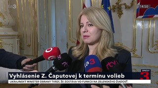 Vyhlásenie Z. Čaputovej k termínu volieb