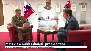 Matovič a Sulík vysmiali prezidentku / Smer-SD žiada úradnícku vládu / SNS chce zjednocovať