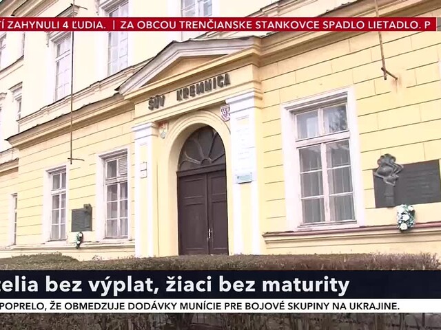 Učitelia v Kremnici nedostali od decembra výplaty. Študentom hrozí, že prídu o maturity