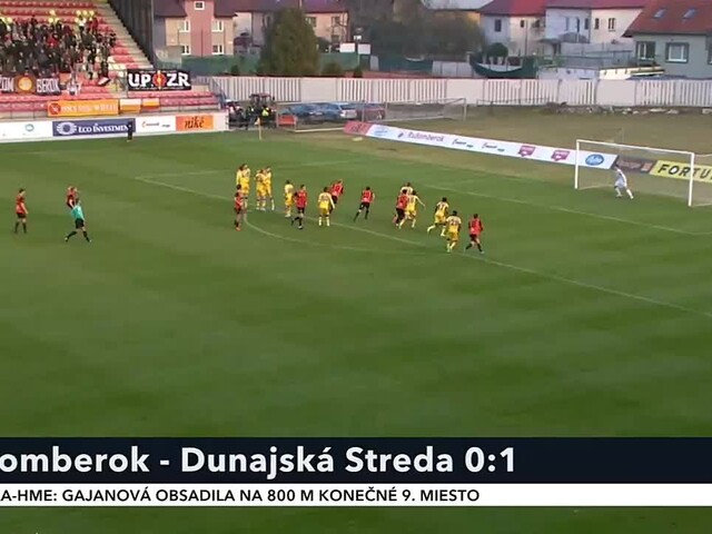 Ružomberok si na domácej pôde neporadil s Dunajskou Stredou, ktorá potvrdila prvé miesto vo Fortuna lige