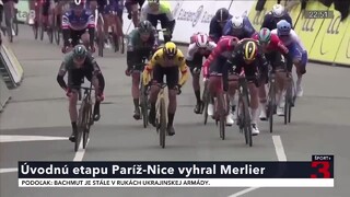 Úvodnú etapu Paríž - Nice vyhral Belgičan Merlier. Pokus o únik nevyšiel Pogačarovi