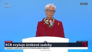 TB prezidentky ECB Ch. Lagardeovej o zvyšovaní úrokových sadzieb