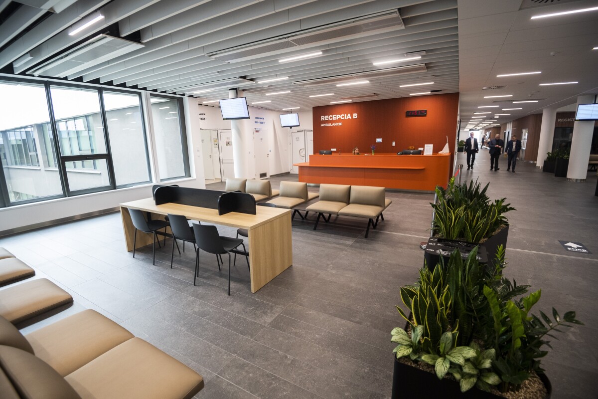 Na snímke čakáreň a recepcia.