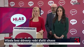 TB strany Hlas-SD o vláde, ktorá robí ďalší chaos