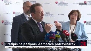 TB ministra pôdohospodárstva S. Vlčana o predpise na podporu domácich potravinárov