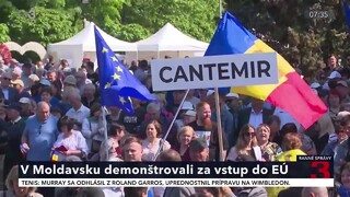 Za vstup Moldavska do EÚ demonštrovali desiatky tisíc ľudí