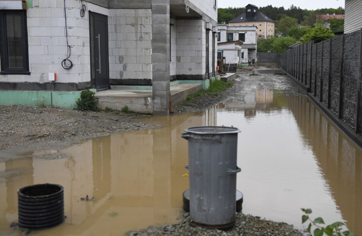 Povodne v obci Malá Ida