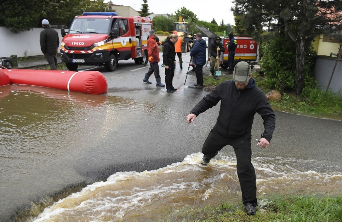 Povodne v obci Malá Ida