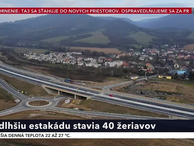 Výstavba najdlhšej estakády na Slovensku napreduje. Nestihnú ju ale dokončiť v stanovenom termíne