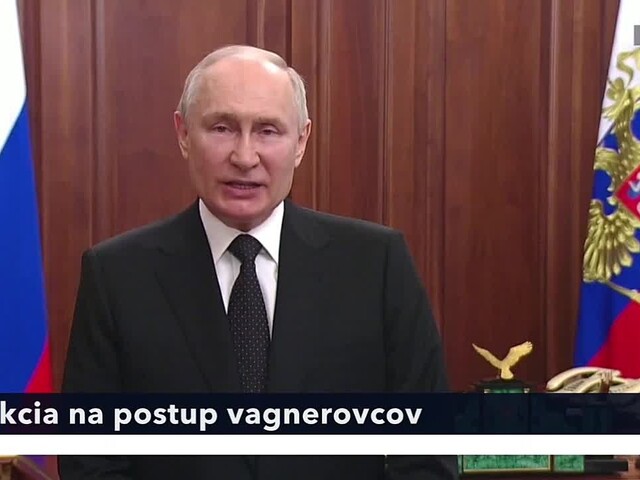 Putin napokon prehovoril. Vzburu vagnerovcov vo svojom príhovore ale ignoroval