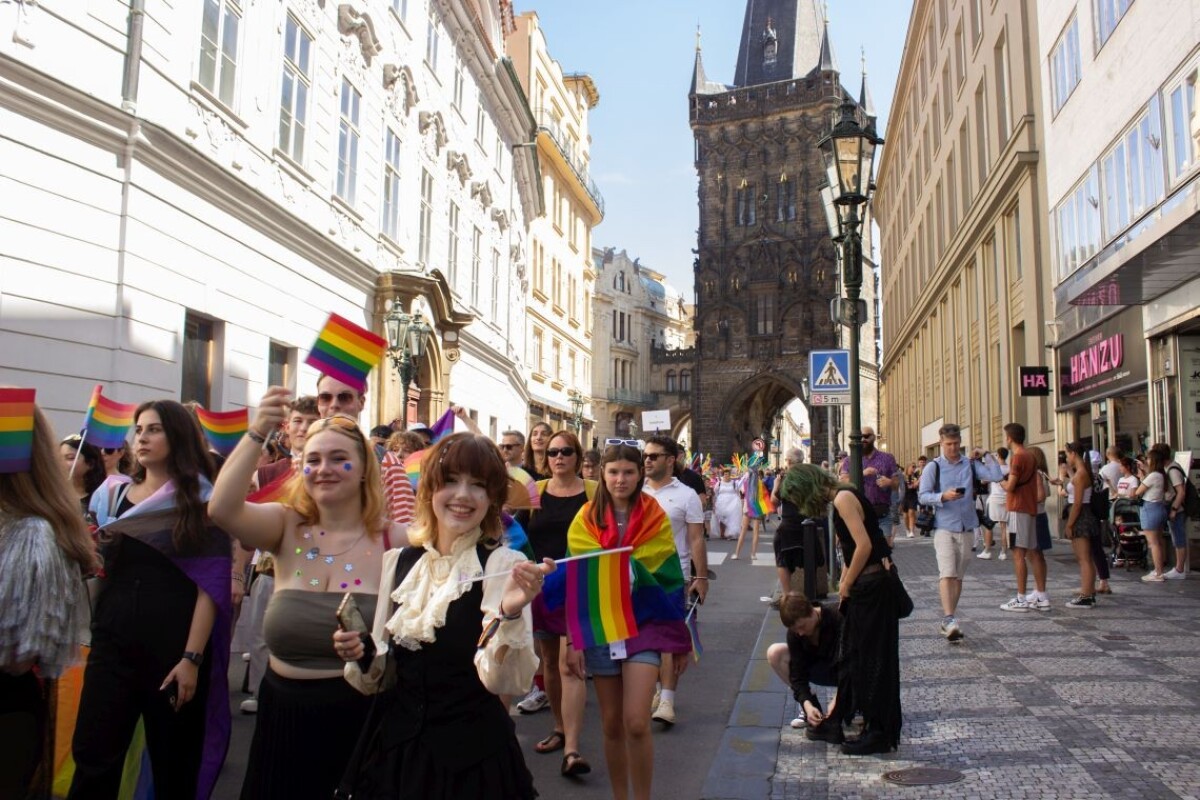 Na snímke pochod homosexuálov Prague Pride 2023.