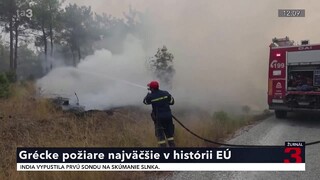 Grécke požiare sú najväčšie v histórii EÚ. Pomáhajú aj slovenskí hasiči