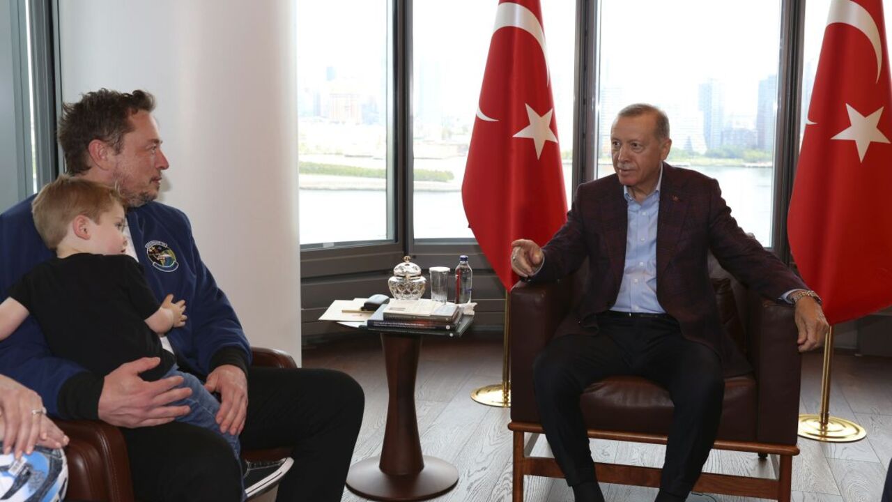 Erdogan napravo, Musk naľavo