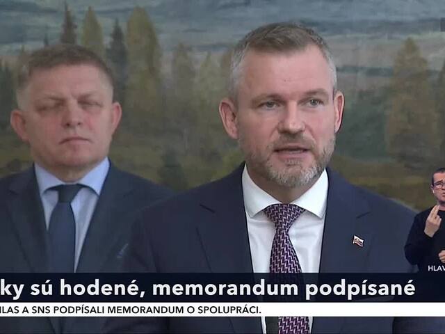 Neubehol ani deň od Pellegriniho vyhlásenia o zostavení vlády so Smerom a SNS. Lídri strán už stihli podpísať memorandum