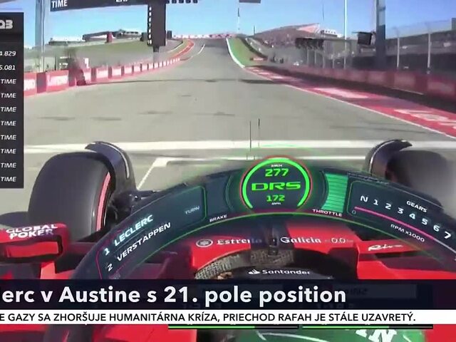 Leclerc v Austine s 21. pole position. Svetový šampión Verstappen skončil šiesty 