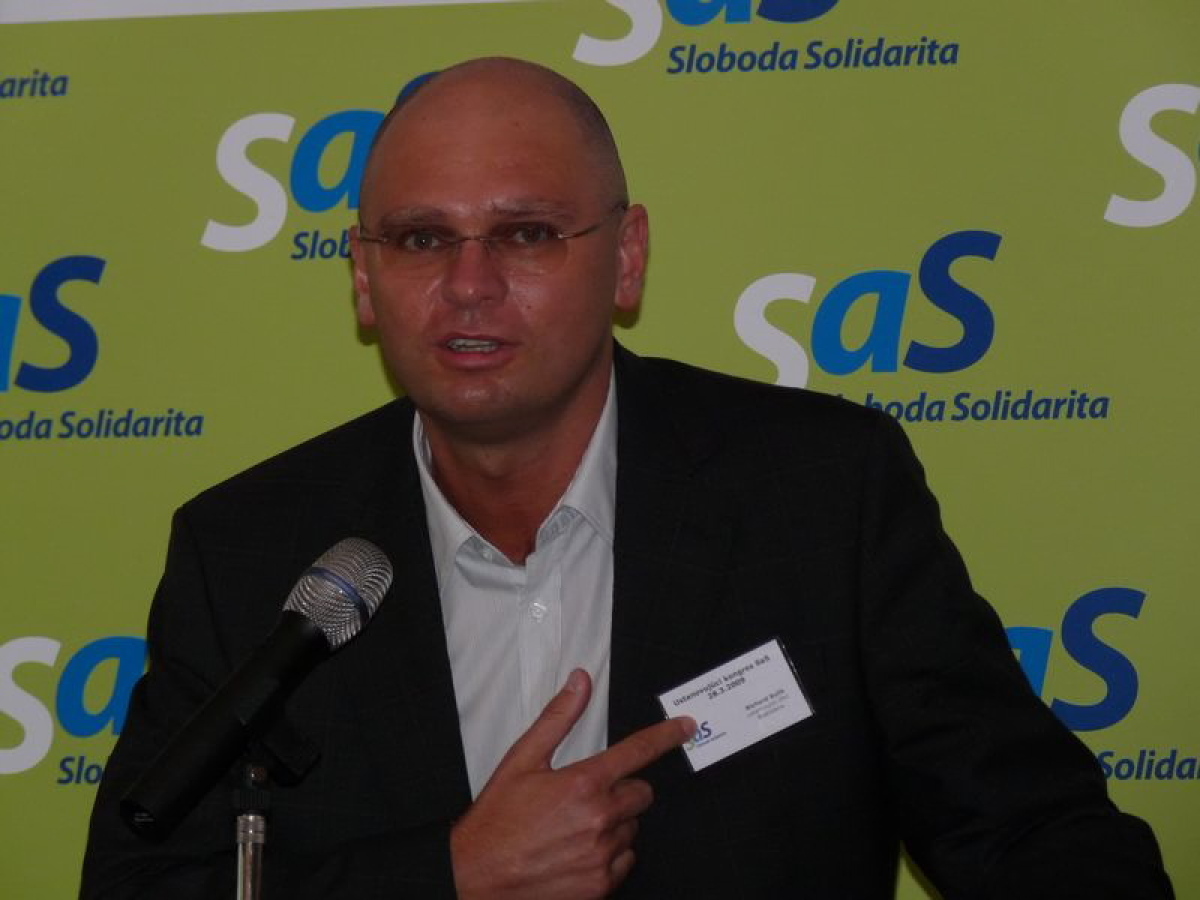 Richard Sulík na zakladajúcom kongrese strany SaS