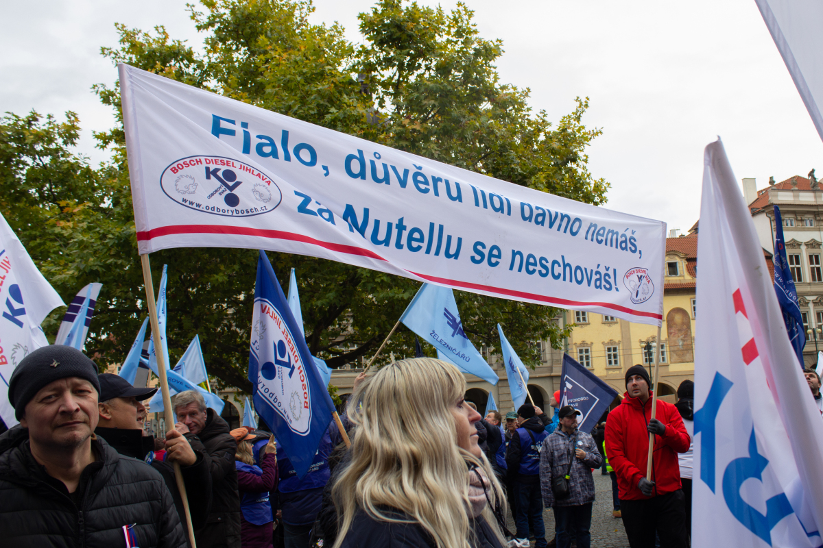 Protest odborov v Česku