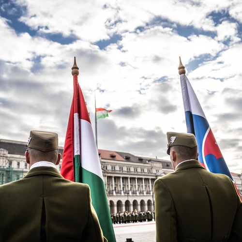 Štátne zástavy Slovensko a Maďarsko