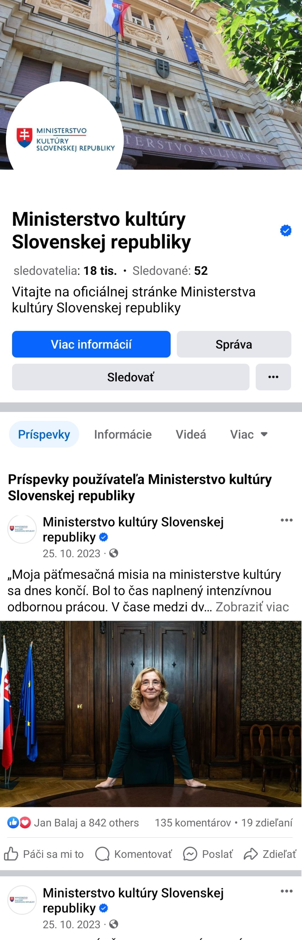 Ministerstvo kultúry - Facebook