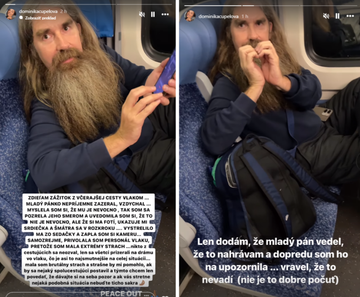 muz obtazoval zenu vo vlaku