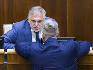 Predseda mediálneho výboru Roman Michelko a podpredseda parlamentu Andrej Danko