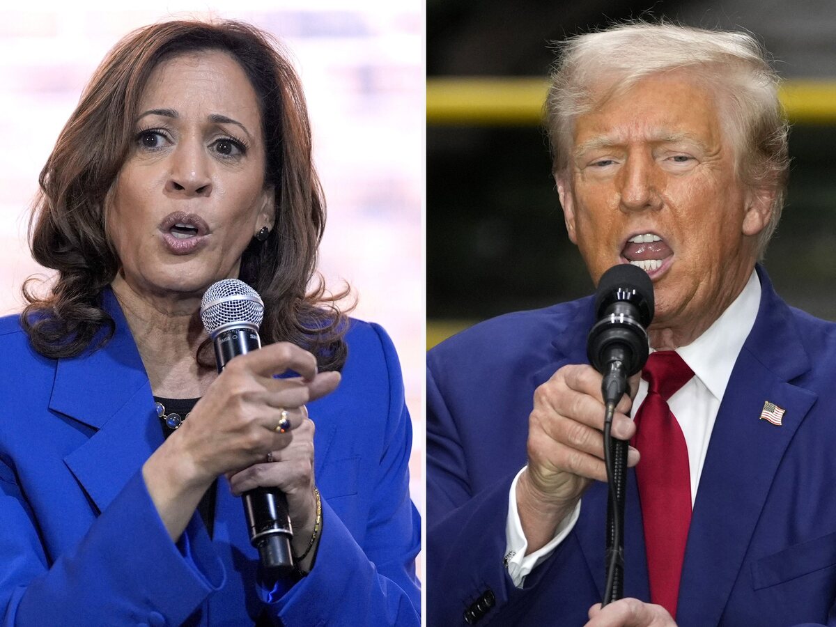 Trump Harrisová koláž