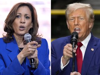 Trump Harrisová koláž