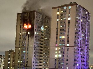 kyjev ukrajina po útoku dronom