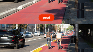 Takto bude vyzerať cyklotrasa na Vajanského nábreží po zmene.