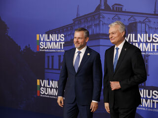 Prezident Litvy Gitanas Nauseda a prezident SR Peter Pellegrini 