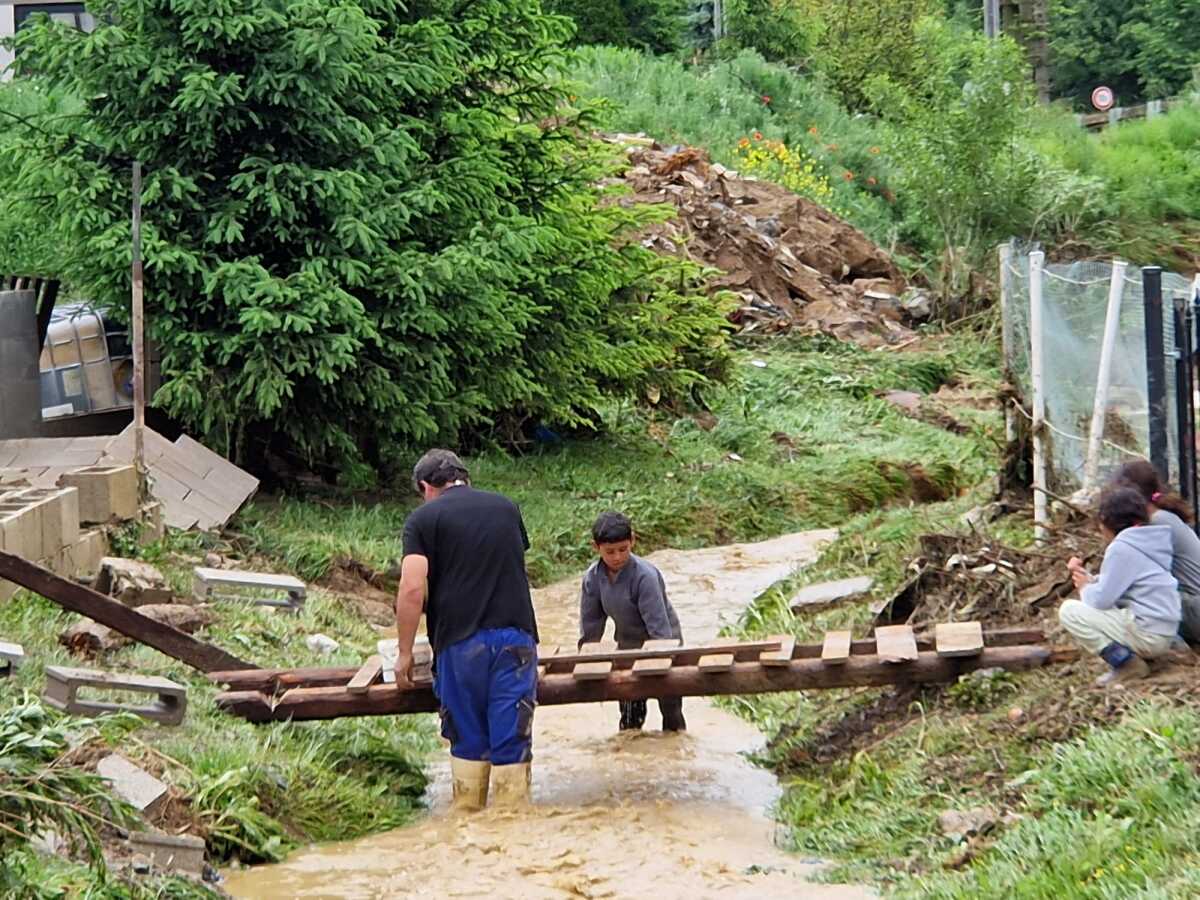 zaplavená osada v Rokycanoch