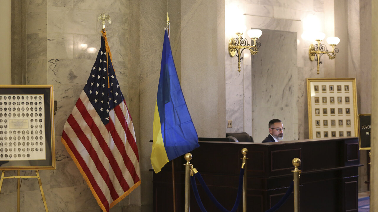 ukrajina ukrajinska americka vlajka usa