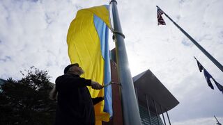 ukrajina ukrajinska americka vlajka usa