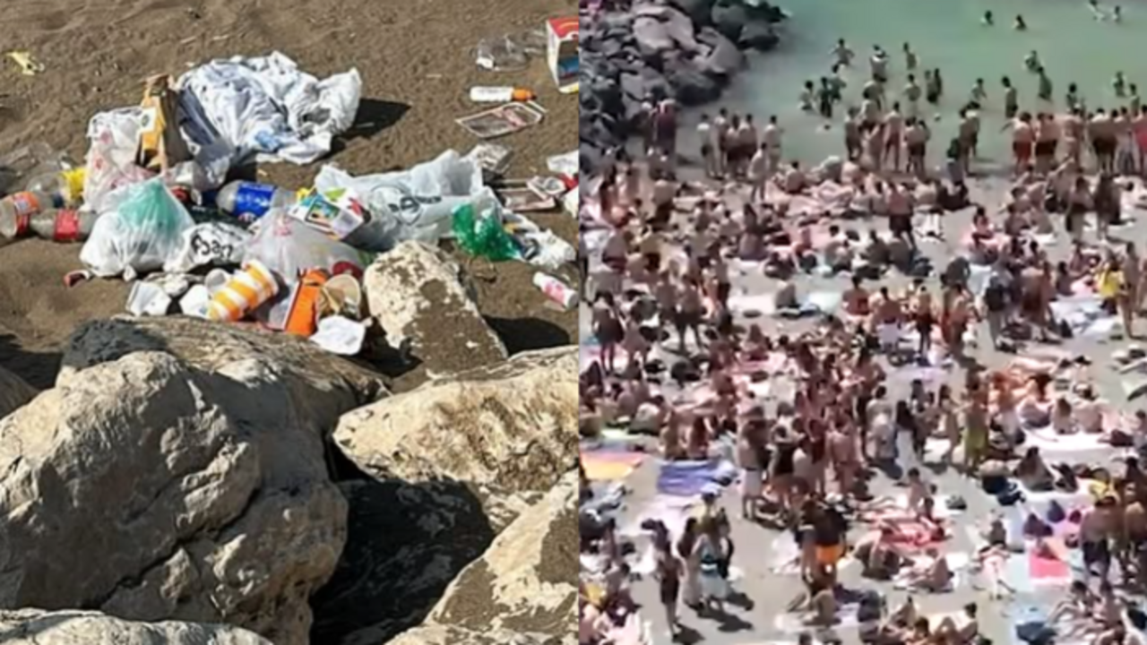 Taliansko, pláž, odpad