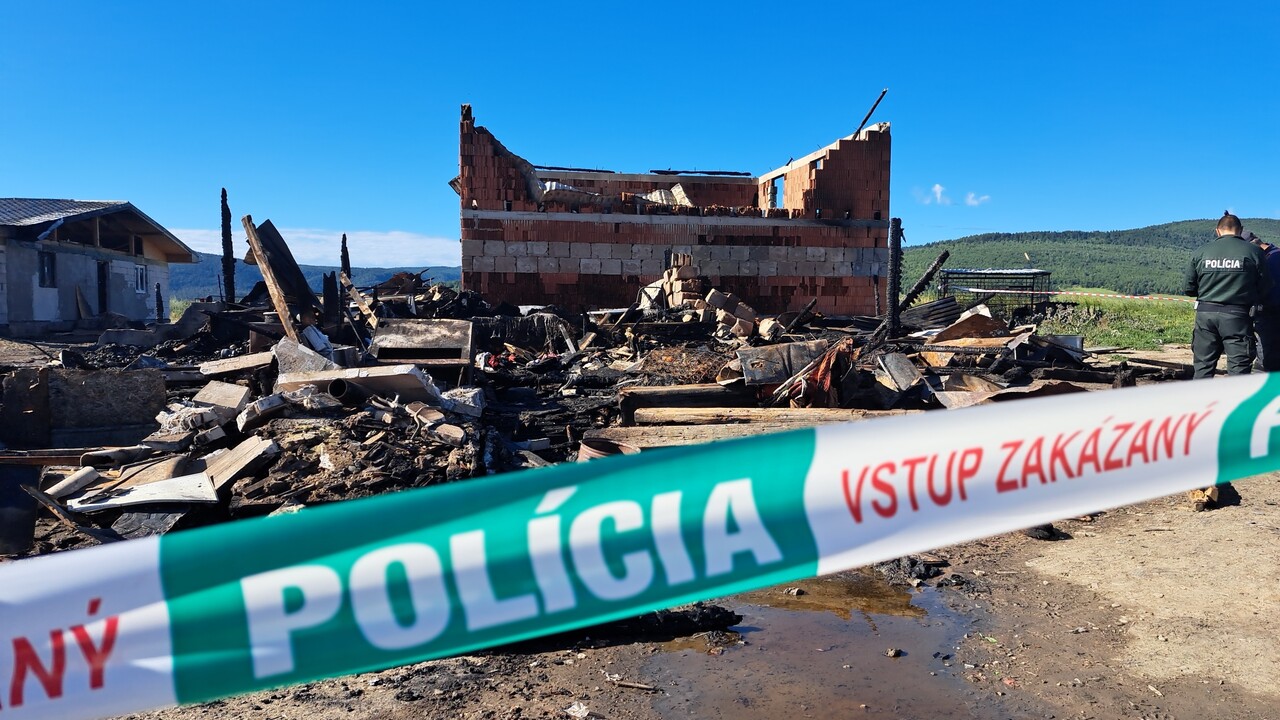 Spišský Štiavnik, požiar polícia páska 