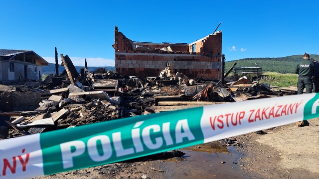 Spišský Štiavnik, požiar polícia páska 