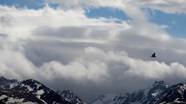 Aljaška hory obloha