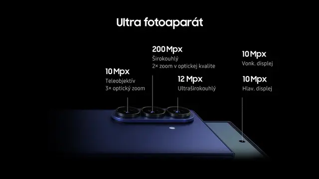 Fotoaparát Samsung Galaxy Z Fold 7. 