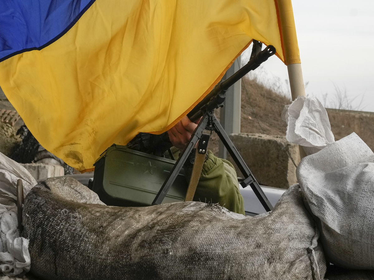 Donbas Ukrajina vlajka vojak