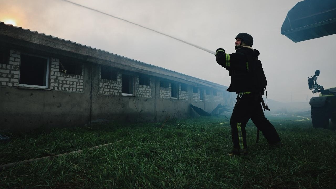poziar farmy na ukrajine