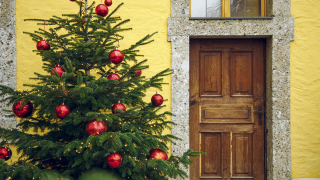 Vianoce dvere stromček vianočný výzdoba