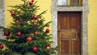Vianoce dvere stromček vianočný výzdoba
