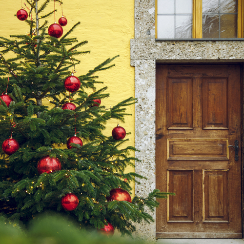 Vianoce dvere stromček vianočný výzdoba