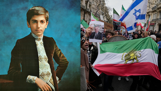 reza pahlavi vlajka iránu.jpg