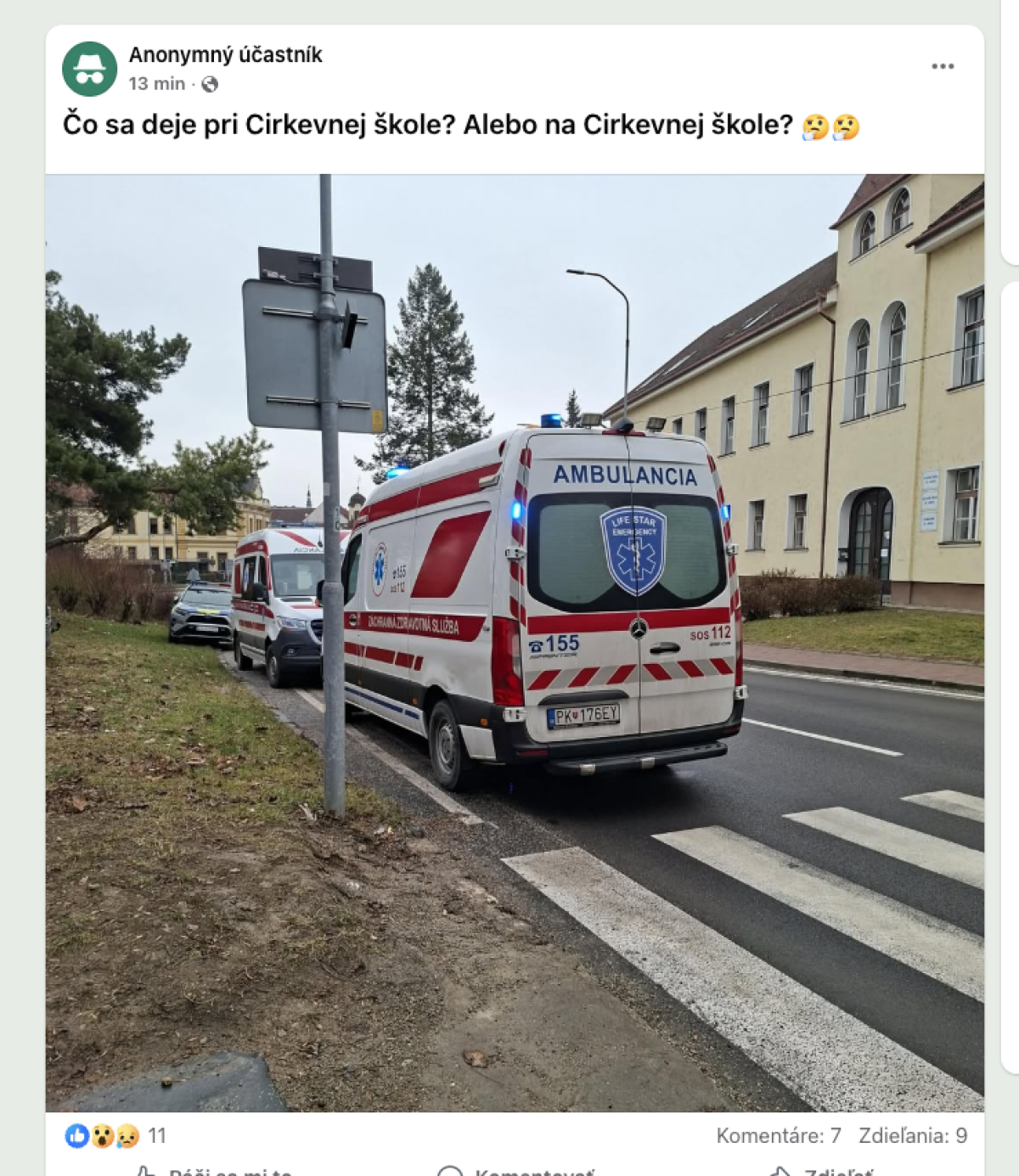 nové mesto nad váhom sanitka streľba