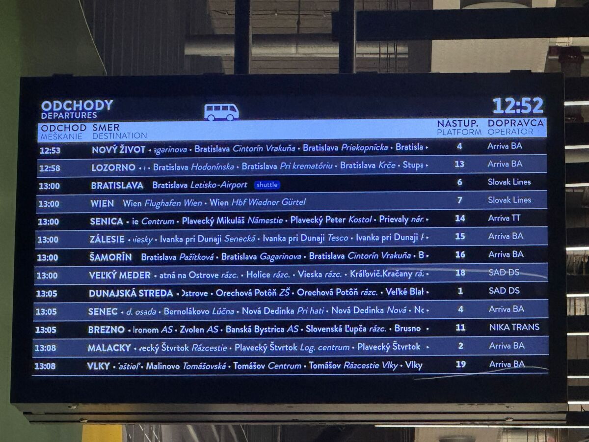 autobusová stanica Nivy