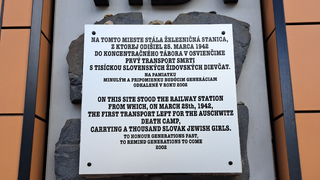 Poprad, transport židov, tabuľa