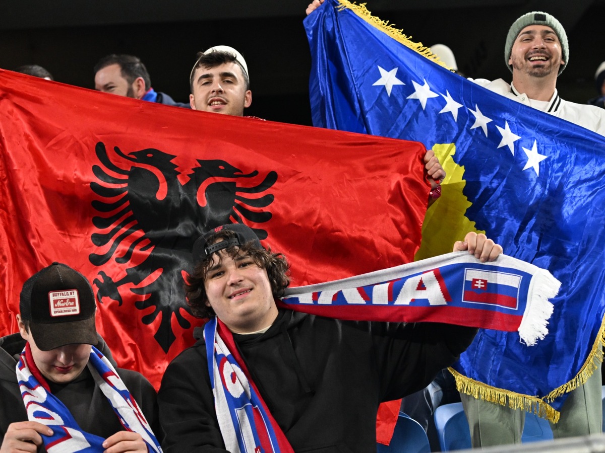 kosovksá vlajka, albánska vlajka, fanúšikovia